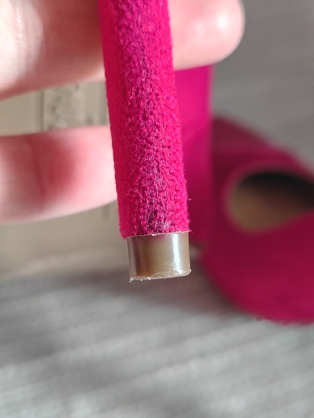 Fioni Hot Pink Pointed Toe Pumps Metallic Cap Toe Heels Size 7.5 - Picture 7 of 11